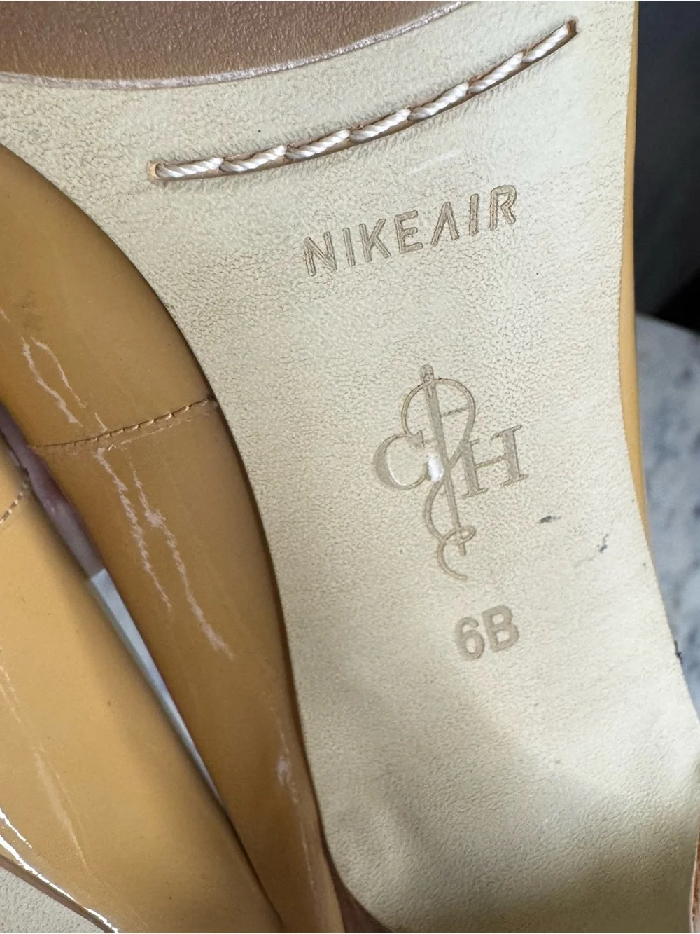 Cole Haan Heels Size 6 B yellow gold shoes Patent Leather peep toes